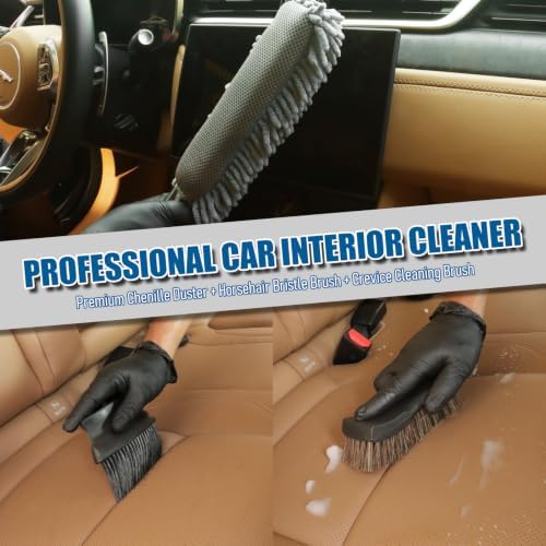 45Pcs Car Cleaning Kit, Car Interior Detailing Kit, 8000Pa Corded Handheld Car Vacuum, Car Detailing Brushes, Car Duster, Windshield Cleaner Tool, Car Cleaning Supplies, Car Accessories, Gifts for Men
