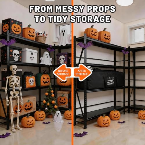 Large Halloween Storage Bag, Fits Up 12Ft Skeleton, Black