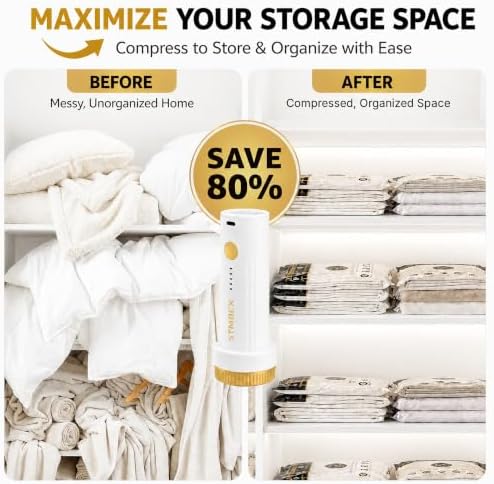 16 Pack Vacuum Storage Bags with Electric Pump, Travel Compression Bags