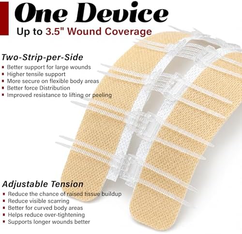 Wound Closure Kit | Surgical Zip-Stitch Devices for Cut & Laceration | Sterile, Suture-Free, Stitch-Less Adhesive Butterfly Bandages for Emergency First Aid Wound Care (Ultimate Pro+ Kit)