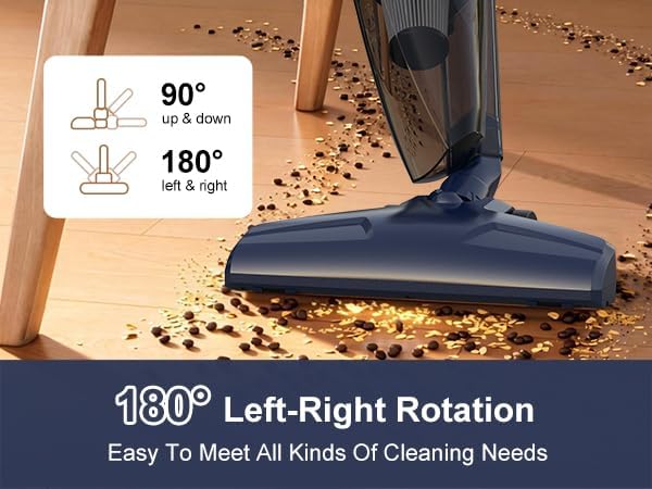 Corded Stick Vacuum for Pet Hair & Hard Floors - Lightweight, 3-in-1 Handheld with 180°Left-Right Steering, 14KPA Powerful Suction on Low-Pile Carpet, HEPA Filter, 16.4ft Cord, 0.7L Capacity (VA001)