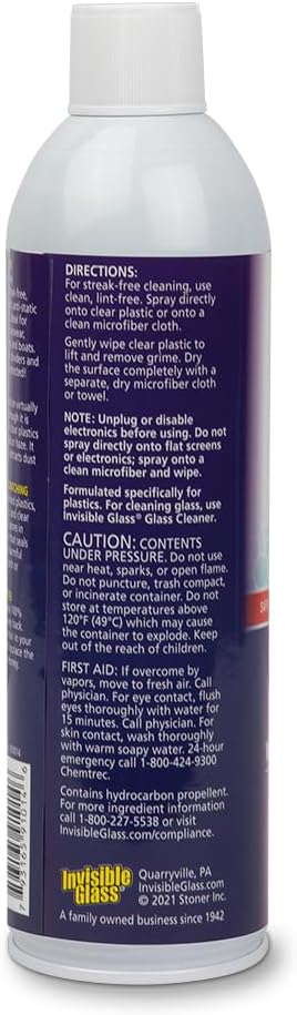 Invisible Glass 91014-4PK Clear Plastic Cleaner – Cleans and Protects Plastic on Electronics, Appliances, Eyewear, Cars, Trucks, RVs, Boats & More, Helps Prevent Fog and Static – 19 oz (Pack of 4)