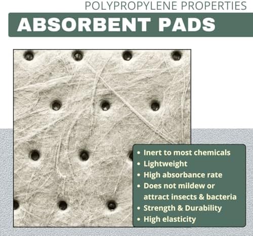 Light Universal Absorbent Pads, 25 Pack - Absorbs 18 oz per pad / 3.5 gal. per Pack - Absorbs Oil, Grease, Coolant, Chemicals, Solvents, Caustics, Acids, Urine & Stool, and Sewage