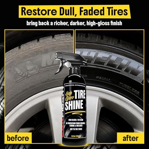 Tire Shine High Gloss Spray - Wet Look Car Tire Dressing - 16 oz