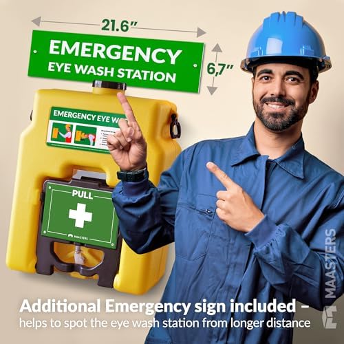 14 Gallon Portable Eye Wash Station, OSHA-Compliant, Wall-Mounted