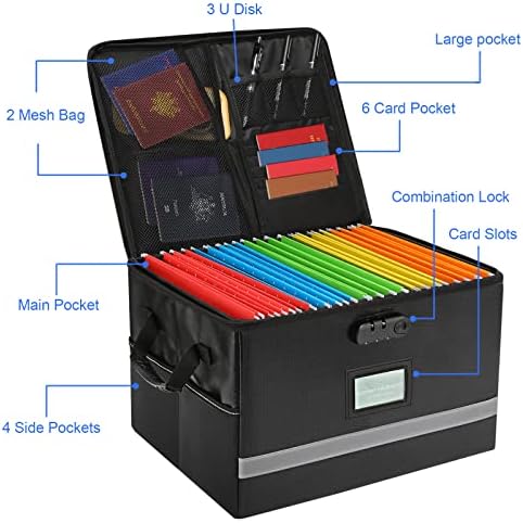 Fireproof File Organizer with Lock, 1 Layer