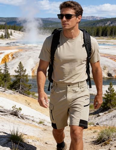 Men's Quick Dry Hiking Cargo Work Shorts UPF 50+ for Outdoors