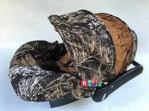 Rosy Kids Infant Carseat Canopy Cover 3pc Whole Caboodle, Baby Car Seat Cover Outdoor Kit, Oak Tree Camouflage Faux Sued