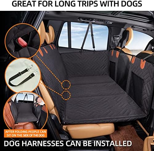 Hard Bottom Dog Car Seat Cover for Back Seat,Seat Extender for Dogs