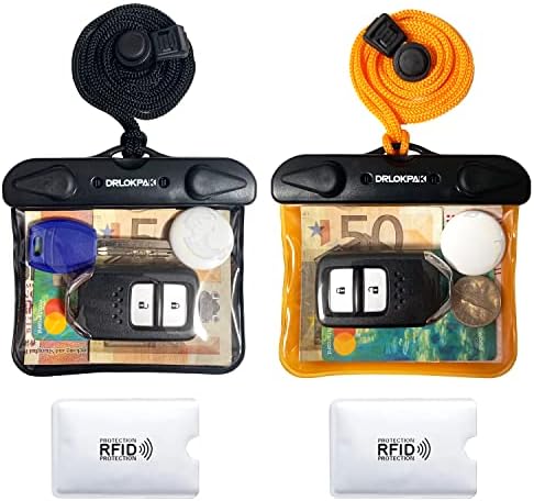 DRLOKPAK Submersible Waterproof Wallet 2Pack Dry Car Key FOB Case Bag