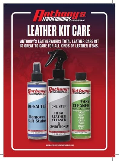 Anthony's Leatherworks Total Leather Care Kit for Motorcycle Leathers, Gloves, Purses, Shoes, Leather Furniture, Jackets