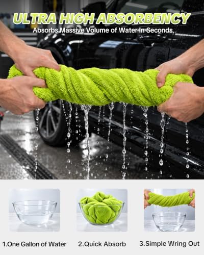 Microfiber Car Drying Towel: 1400 GSM Ultra Absorbent, 24" x 36"