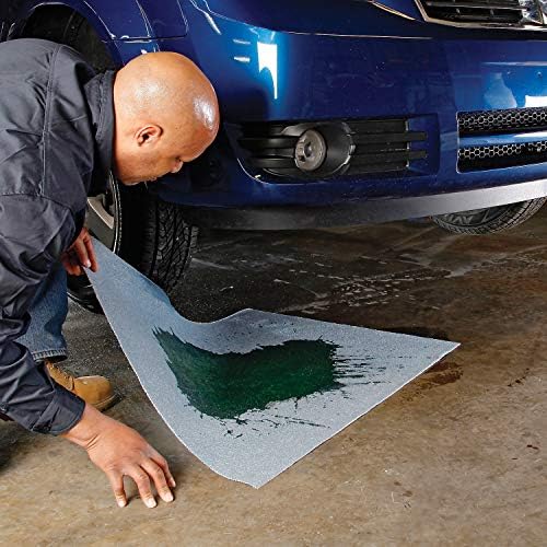 Super Absorbent Mat Pads in Dispenser Box | 50 Oil Spill Mats | 15" x 19" Perforated Pads | Each Pad Absorbs 43 oz | Total Absorbency is 17 Gallons | Heavyweight | PMB30127