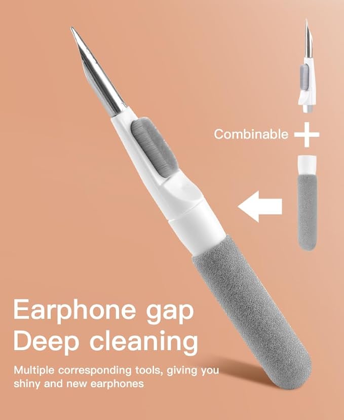 10-in-1 Computer Cleaning Kit, Keyboard Cleaning Kit with Retractable Brush, Keycap Puller, Screen Cleaner for Laptop, PC, MacBook, iPhone, AirPods, Camera Lens