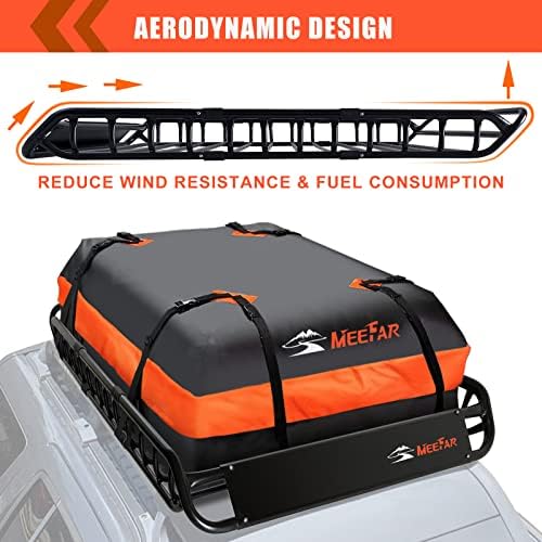Roof Rack Rooftop Cargo Carrier Basket 51"*36"*5"+Waterproof Bag 15 Cu.Ft.