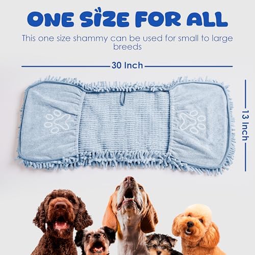 Dog Drying Towel, Absorbent Microfiber Bath Towel with Hand Pockets