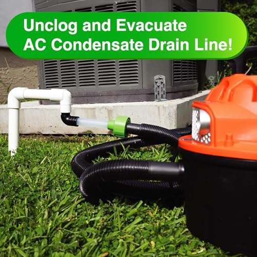 The Famous AC Drain Line Cleaner & Vacuum Adapter for HVAC Condensate Clogs