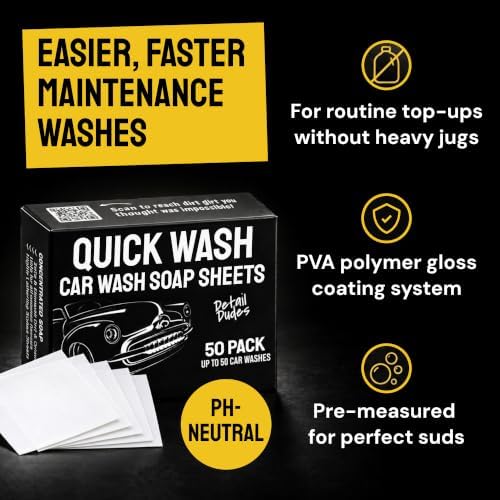 Quick Car Wash Soap Sheets 50-pc Value Pack, Car Shampoo