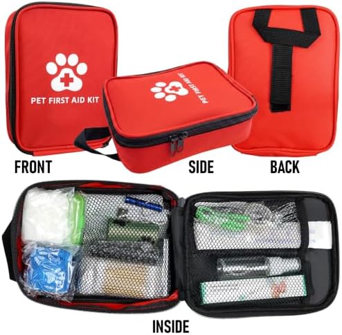 Dog First Aid Kit, Pet Travel Essentials, Emergency Supplies for Cats, Dogs