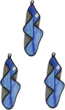Toasis Soft Microfiber Towels with Carabiner Clip for Fishing Hiking Camping Pack of 3 (Blue)