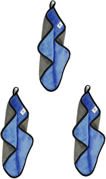 Toasis Soft Microfiber Towels with Carabiner Clip for Fishing Hiking Camping Pack of 3 (Blue)