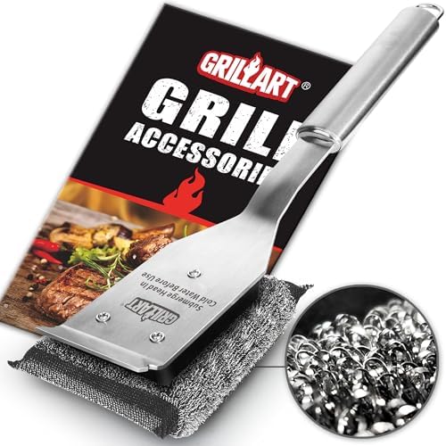 SteamWizards Grill Brush, Bristle Free & Outdoor BBQ Scrub Scraper