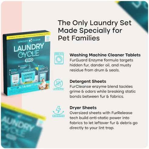 Laundry Cycle Pro: 3-Step Pet Hair Laundry Set, Unscented