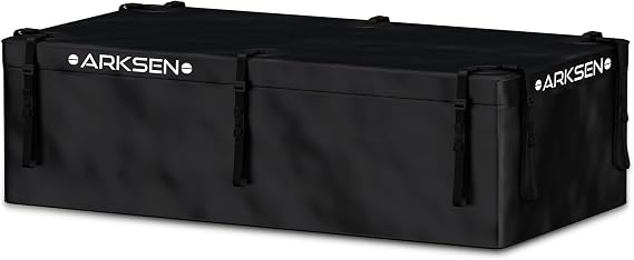 ARKSEN Roof Cargo Carrier Bag, 21.5 Cubic Feet Large Capacity Luggage Storage (62.2" L x 33.07" W x 18.11" H) with 10 St