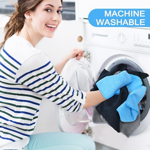 30 Pcs Dry Erase Cloth,6 X 6 Inch,Blue/Gray/Black
