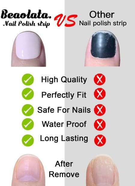 Nail Polish Strips, 32PCS Salon Quality Wraps, Long Lasting Gel Nail Stickers for Women Easy Apply& Remove (Misty Lavender)