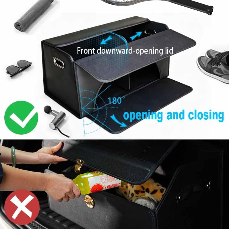 Double-Layer Car Trunk Organizer with Magnetic Lid for SUV, Truck, MPV