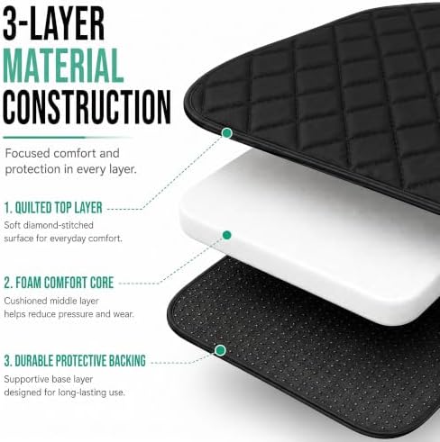 Car Seat Cushion Neosupreme Automotive Seat Cushions - Universal Fit, Rear Car Seat Cushion, Car Seat Cushions With Non-slip Silicone Backing for SUV, Sedan, Van Rear Set Black