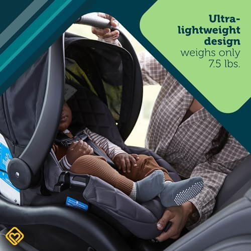 OnBoard™ Insta-Latch™ DLX Infant Car Seat with Base, Baby Car Seat for 4-30 lbs., Rear Facing Car Seat, Beach Rose