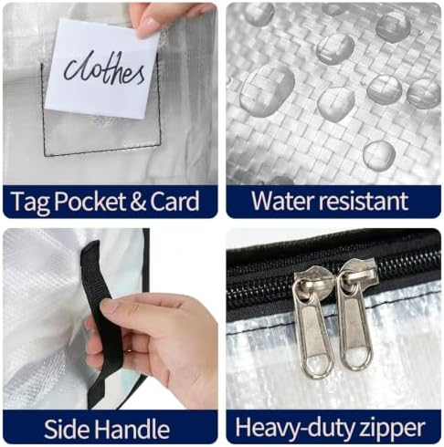 Heavy-Duty Moving Bags with strong handles (6, Clear, Medium)