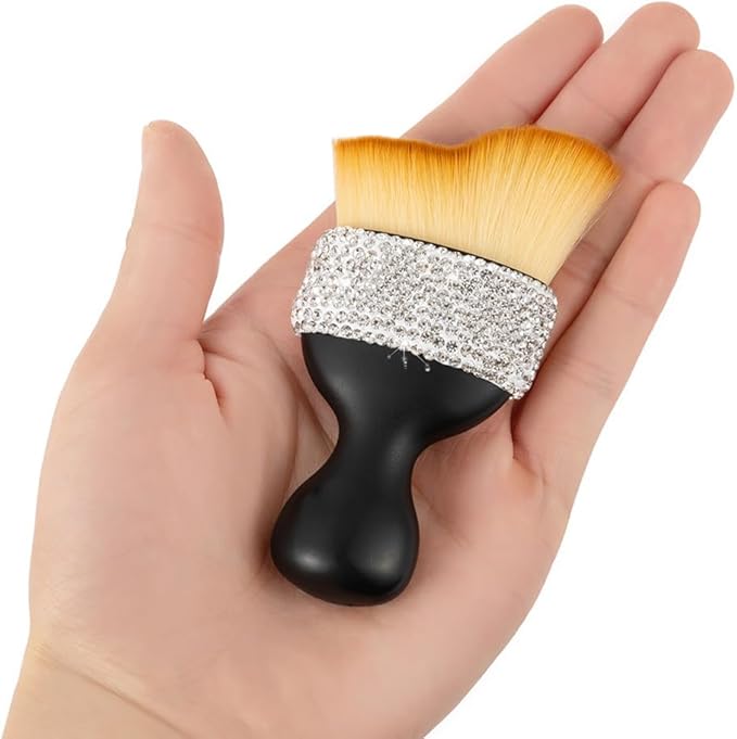 Bling Car Interior Dust Brush, Glitter Diamond Crystal Soft Bristles Dusting Tool for Automotive Dashboard, Air Conditioner Vents, Leather,Car Seat, Computer etc. (Rose Gold)