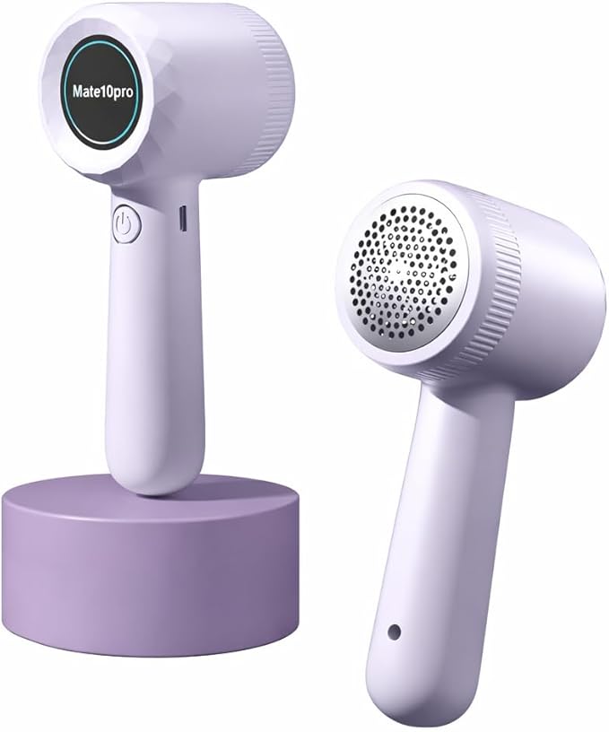 Fabric Shaver Lint Remover, Rechargeable Clothes Shaver for Sweaters, Furniture, Couch, Remove Fuzz and Pilling from Blankets, Jackets, Bedding, Purple
