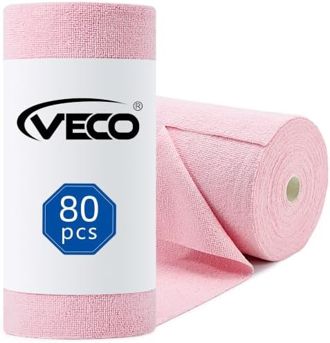 Microfiber Cleaning Cloth Roll 80 PCS, 12" x 12"