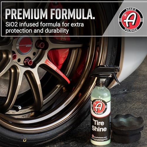 Tire Shine Combo - Spray Tire Dressing W/ SiO2 For Non Greasy Car Detailing | Use W/Tire Applicator After Tire Cleaner & Wheel Cleaner | Gives A Ceramic Coating Car Wax