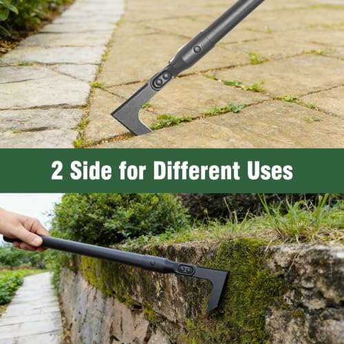 Manual Crevice Cleaning Tool with 43.7" Long Handle, Gardening Weed Puller Weed Remover Tool for Sidewalk,Deck,Paver,Patio