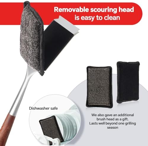Grill Brush Bristle Free – Steam Cleans Burnt Grease Fast