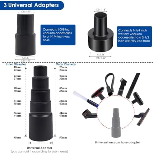 11PCS 1-1/4 Inch Vacuum Attachments Kit for Shop Vac Accessories