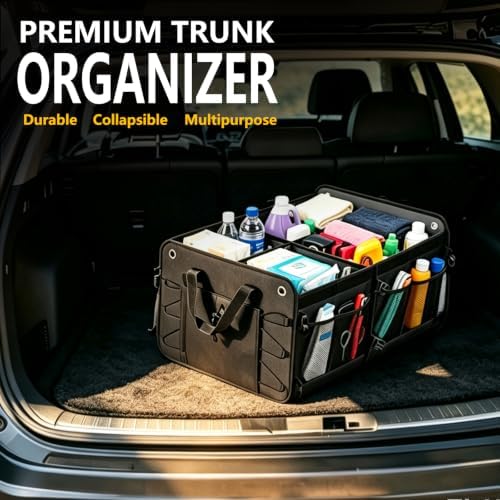 Sturdy heavy duty trunk organizer for suv and Cars Large Capacity Black
