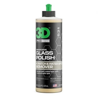 3D Glass Polish – Cerium-Oxide Based Window Polish, Light & Fine Glass Scratch Remover for Car Windows – Restores Clarit