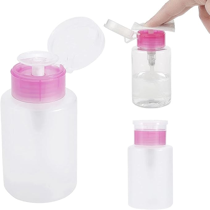 1000PCS Nail Cotton Pads,1pcs Push Down Pump Dispenser Bottle for Nail Alcohol Polish Removal,Nail Wipes,Lint Free Wipes for Acrylic Nails,Gel Residue Wipe Off Solution for Nails