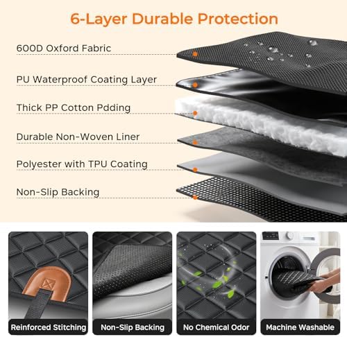 Dog Car Seat Cover for Back Seat, 100% Waterproof Hammock for Car