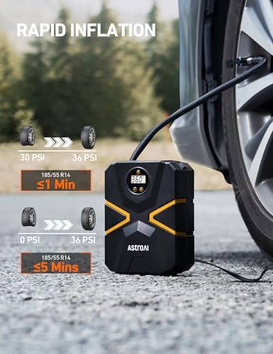 S1 Tire Inflator Portable Air Compressor 12V DC with Digital Gauge