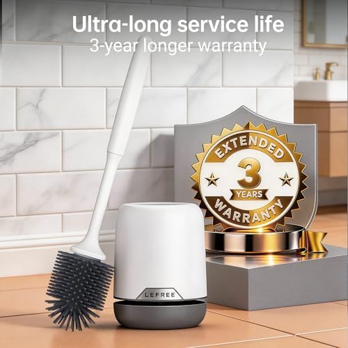 Silicone Toilet Brush and Holder Set - Bathroom Brush