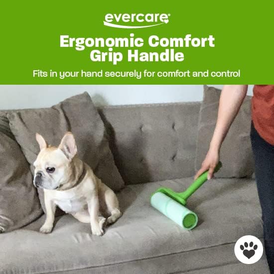 Evercare Ultra Sticky Pet Mega Lint Roller Value Pack, Manual Clothes & Furniture Cleaner with Handle and 2 Refills, 50 Sheets Each