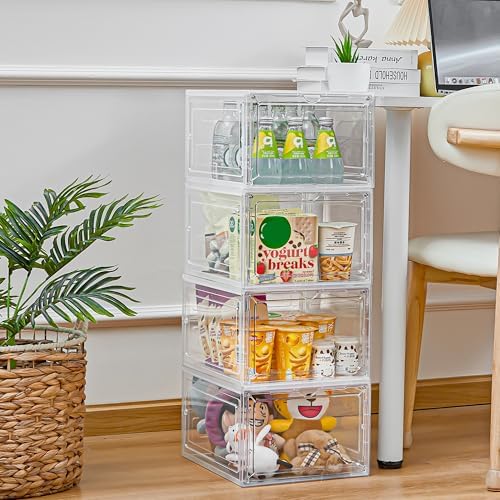 6 Pack Storage Bins with Lids, 19 Qt Stackable Clear Storage Box