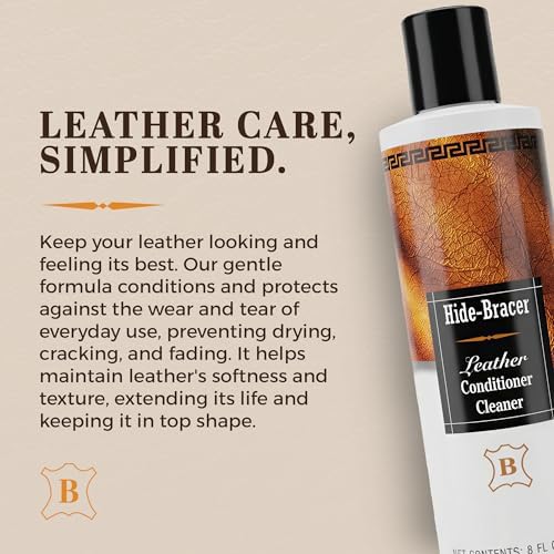 Leather Cleaner and Conditioner 8 Fl Oz | Cleans, Conditions, Protects | Prevents Drying, Cracking & UV Fading of Leather Jackets, Furniture, Car Seats, Purses